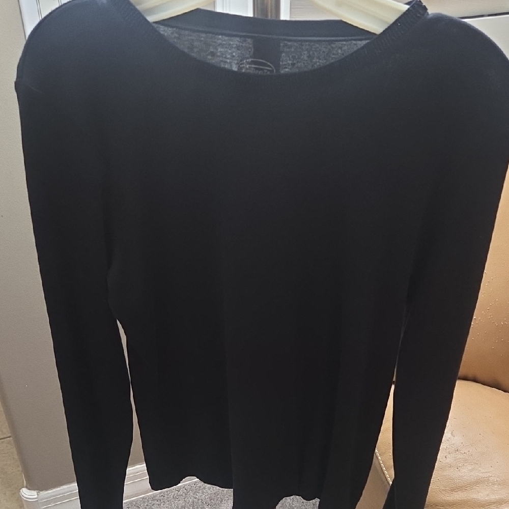 Talbots Elegant Black Long Sleeve Top